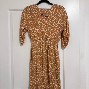 Tucker Silk Blend Dress Gold Polka Dot Dress Size P/XS